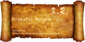 Kratofil Roland névjegykártya